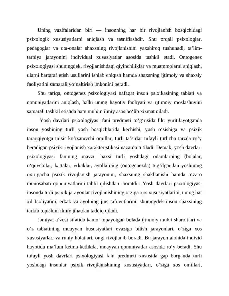 Ontogenez psixologiyasi:inson taraqqiyotining psixologik bosqichlari 4