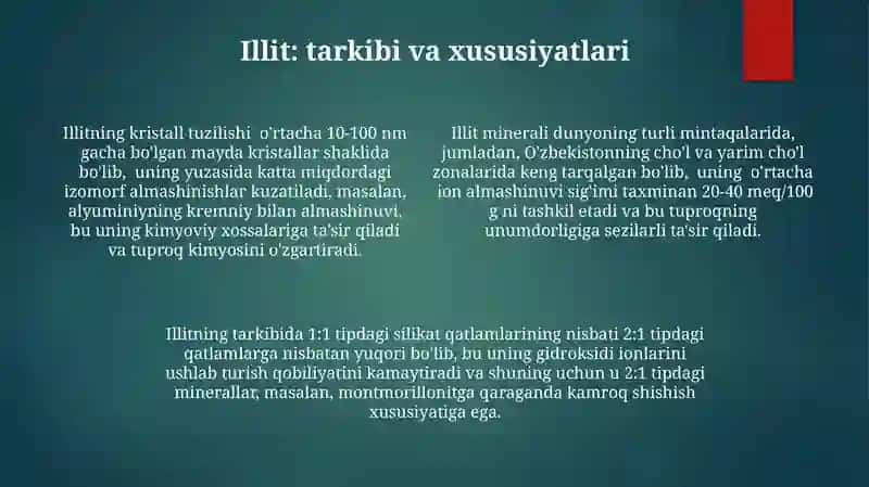 Tuproqlarni mineral tarkibi birlamchi va ikkilamchi minerallar 4