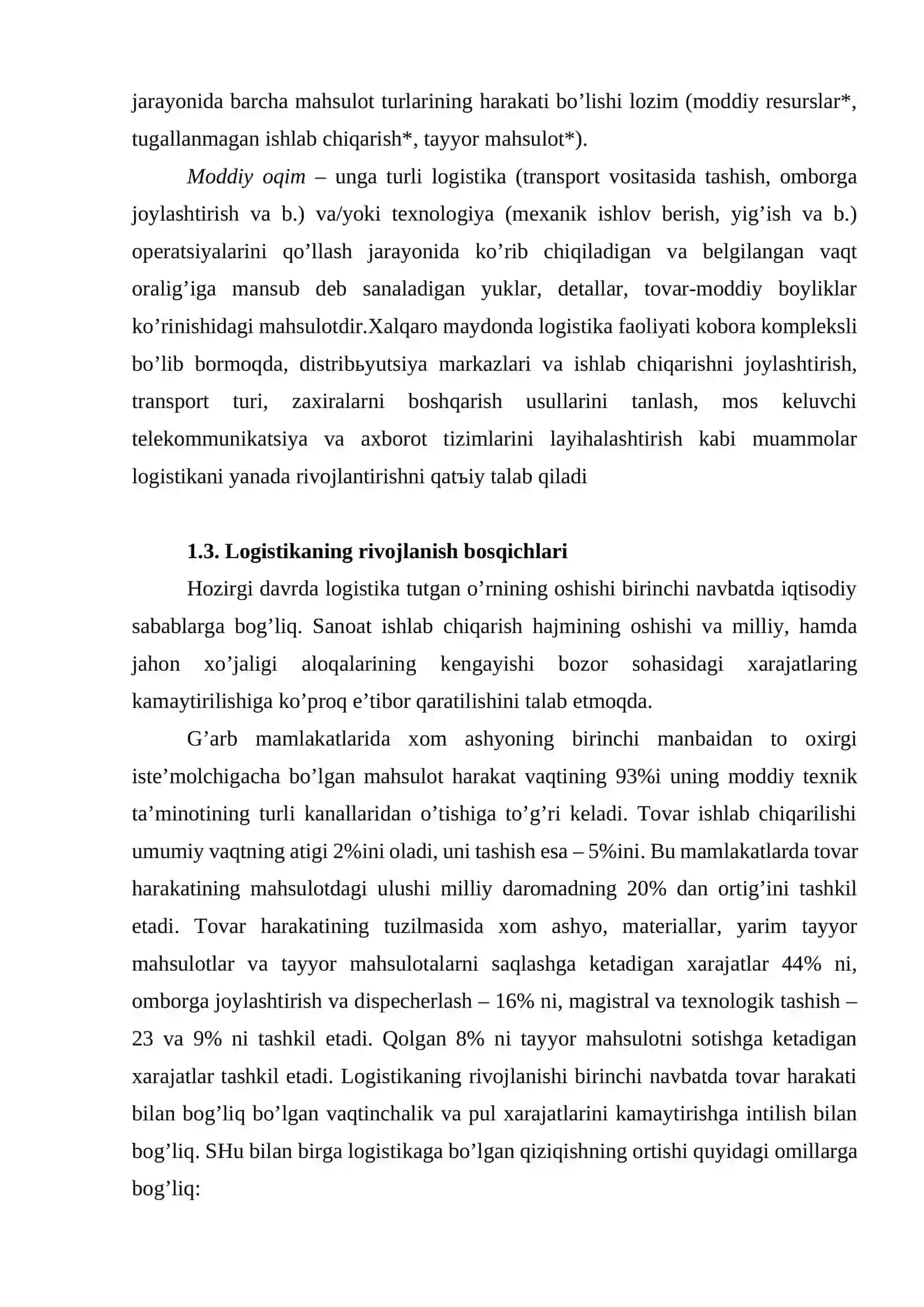 “Хаlkаrо lоgistikа” fаnining mоhiyati vа mаzmuni 4