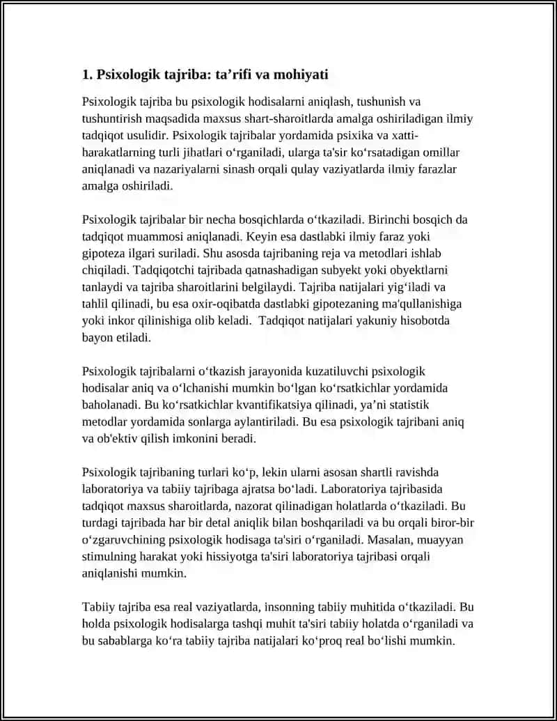 PSIXOLOGIK TAJRIBA HAQIDA TUSHUNCHA VA PSIXOLOGIK TAJRIBA TURLARI 4