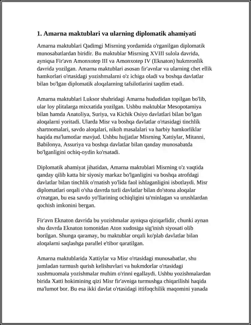 QADIMGI MISR DIPLOMATIYASI VA DIPLOMATIK HUJJATLARI 4