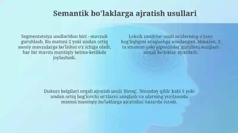 Matnni ma'noviy qismlarga boʻlish tamoyillari 4