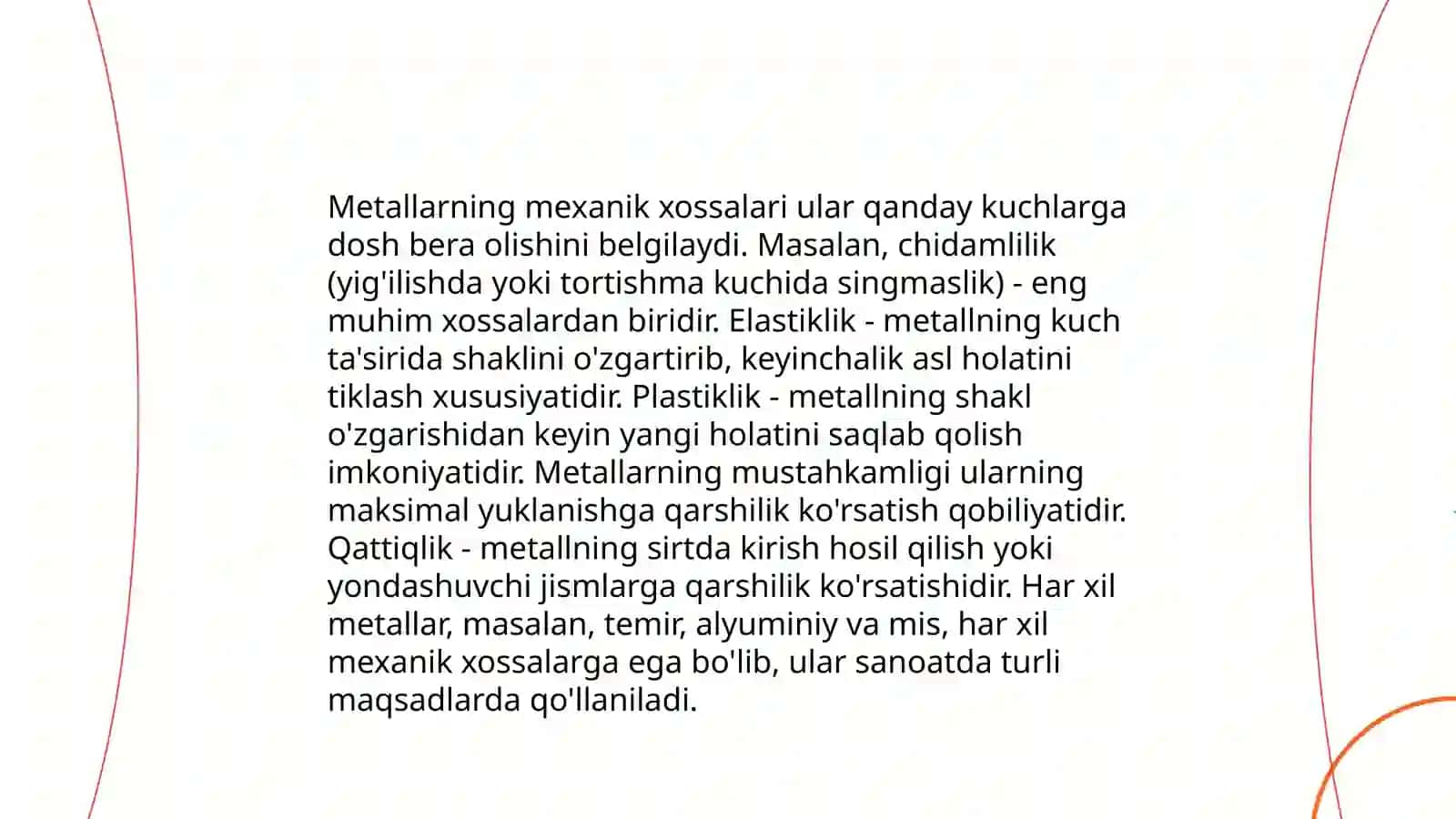 Metallarning olinishining umumiy xossalari 4
