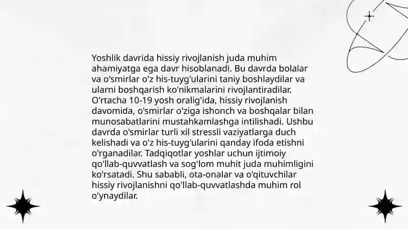 Psixologiyada ilk o‘spirinlik va yoshlik davrida psixik rivojlanish 4