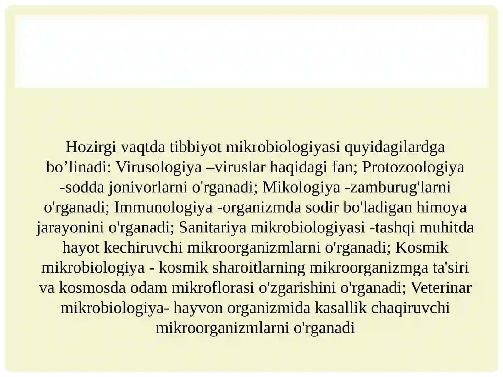 MIKROBIOLOGIYA VIRUSOLOGIYA IMMUNOLOGIYA FANIGA HISSA QO'SHGANO'ZBEK OLIMLARI 4