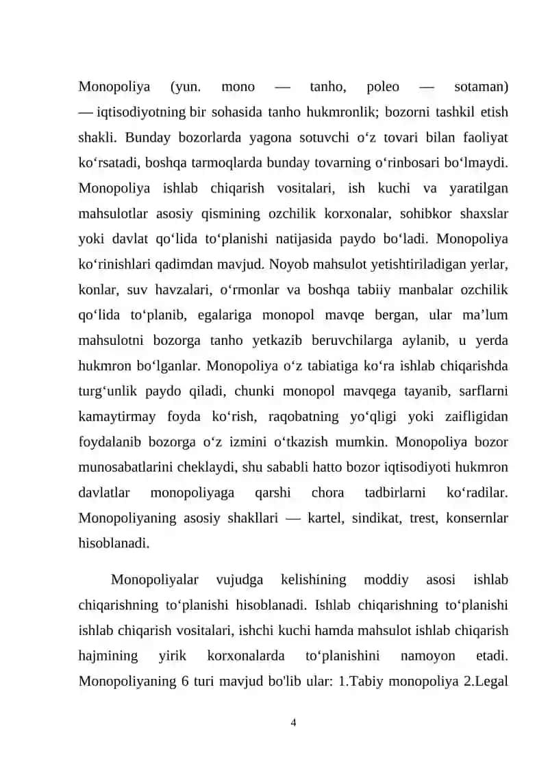 Monopoliya va uning turlari 4