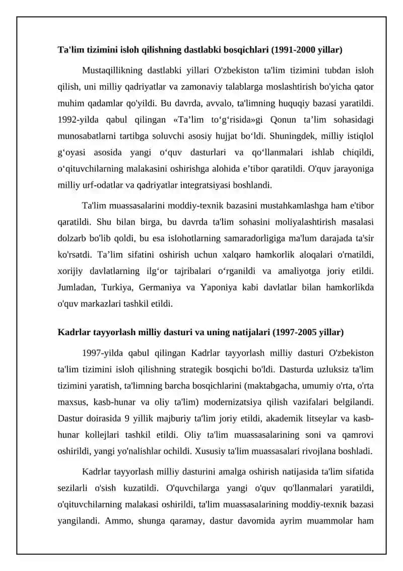 Mustagillik yillarida O'zbekistonda ta'lim sohasining qayta shakllanishi 4