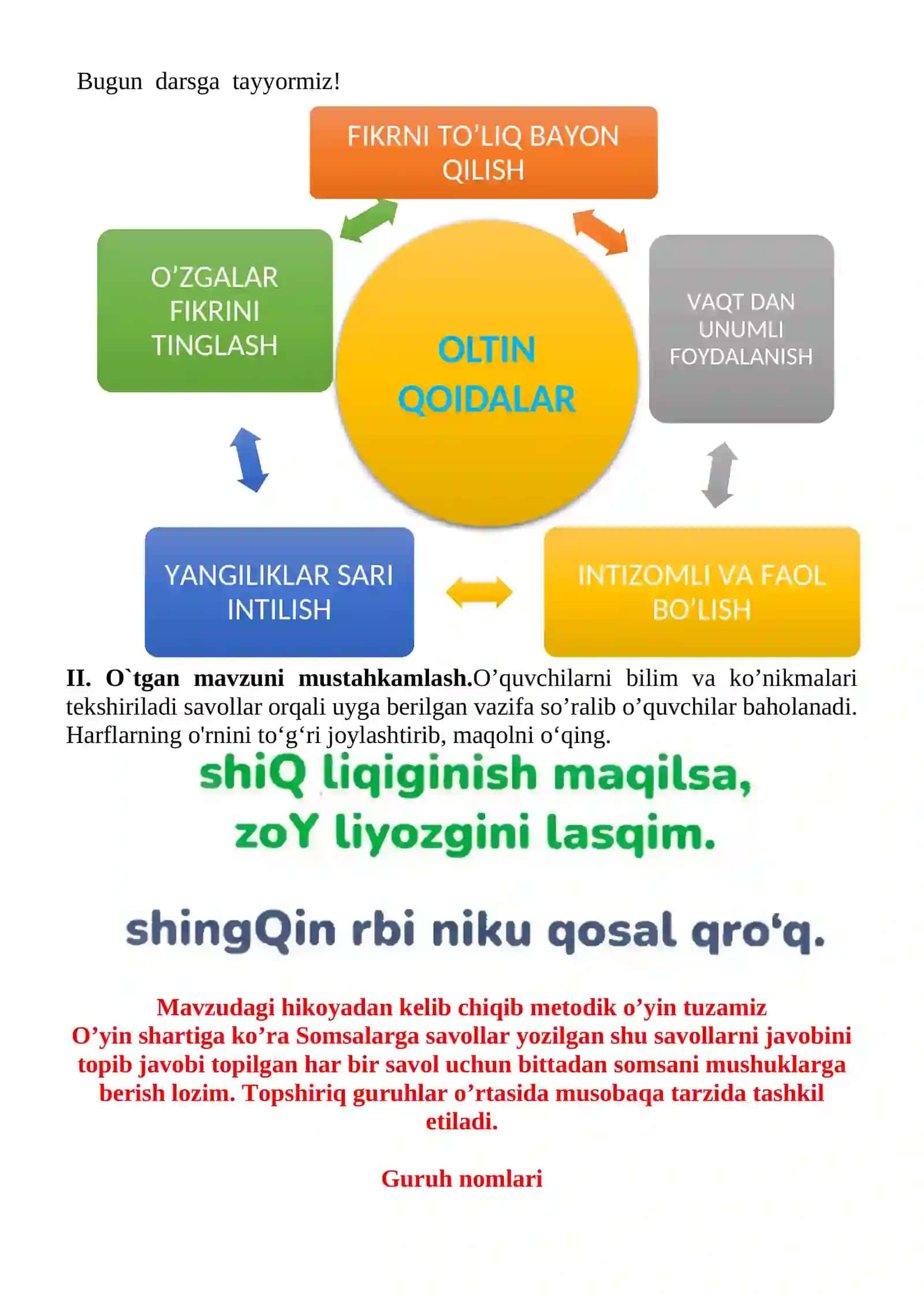 Do'stlik yo‘lagi mavzusida 3-sinf O'qish fanidan dars ishlanmasi 4