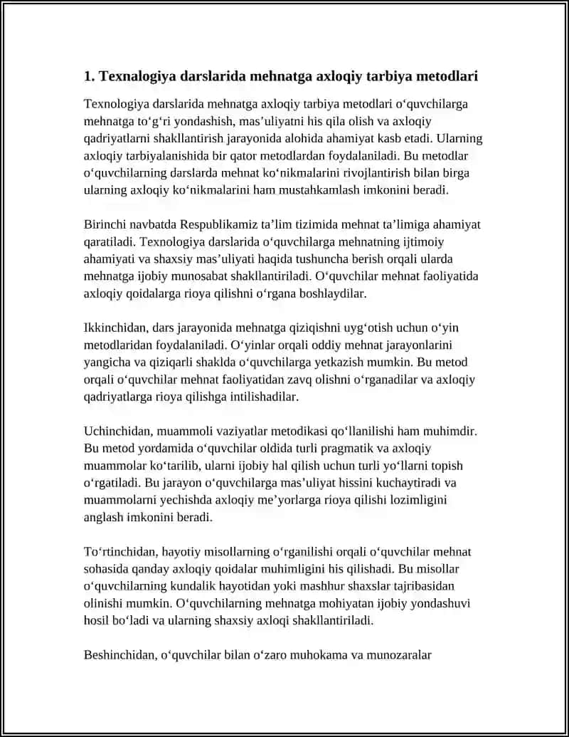 TEXNALOGIYA DARSLARIDA O'QUVCHILARNI MEXNATGA AXLOQIY TAYYORLASH 4