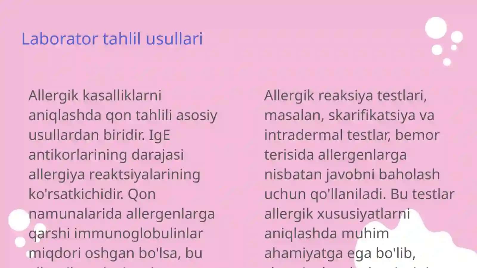 Nafas tizimining allergik kasalliklarini zamonaviy laborator va instrumental tekshirish usullari 4