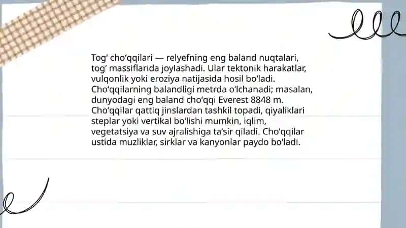 Togʻ tizmalari 4