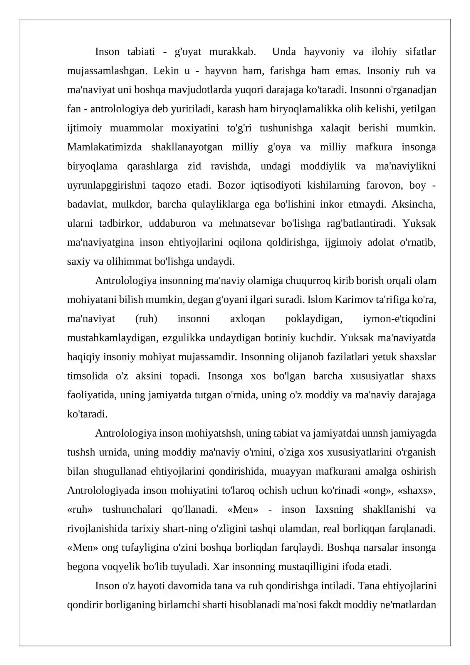 Inson falsafasi. Mustaqillik va islohotlarning ijtimoiy mohiyati 4