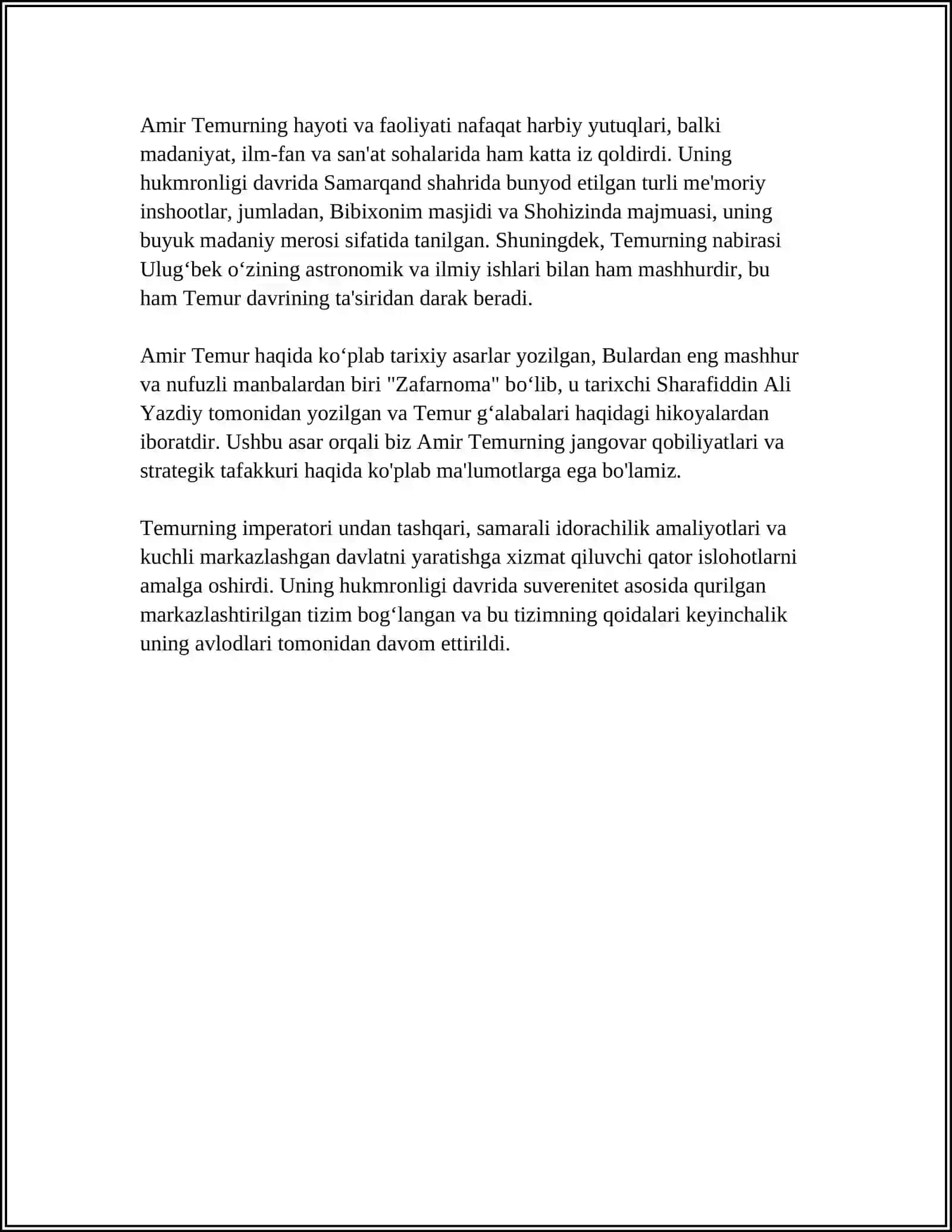 AMIR TEMUR HAQIDA ASAR YOZISH 4