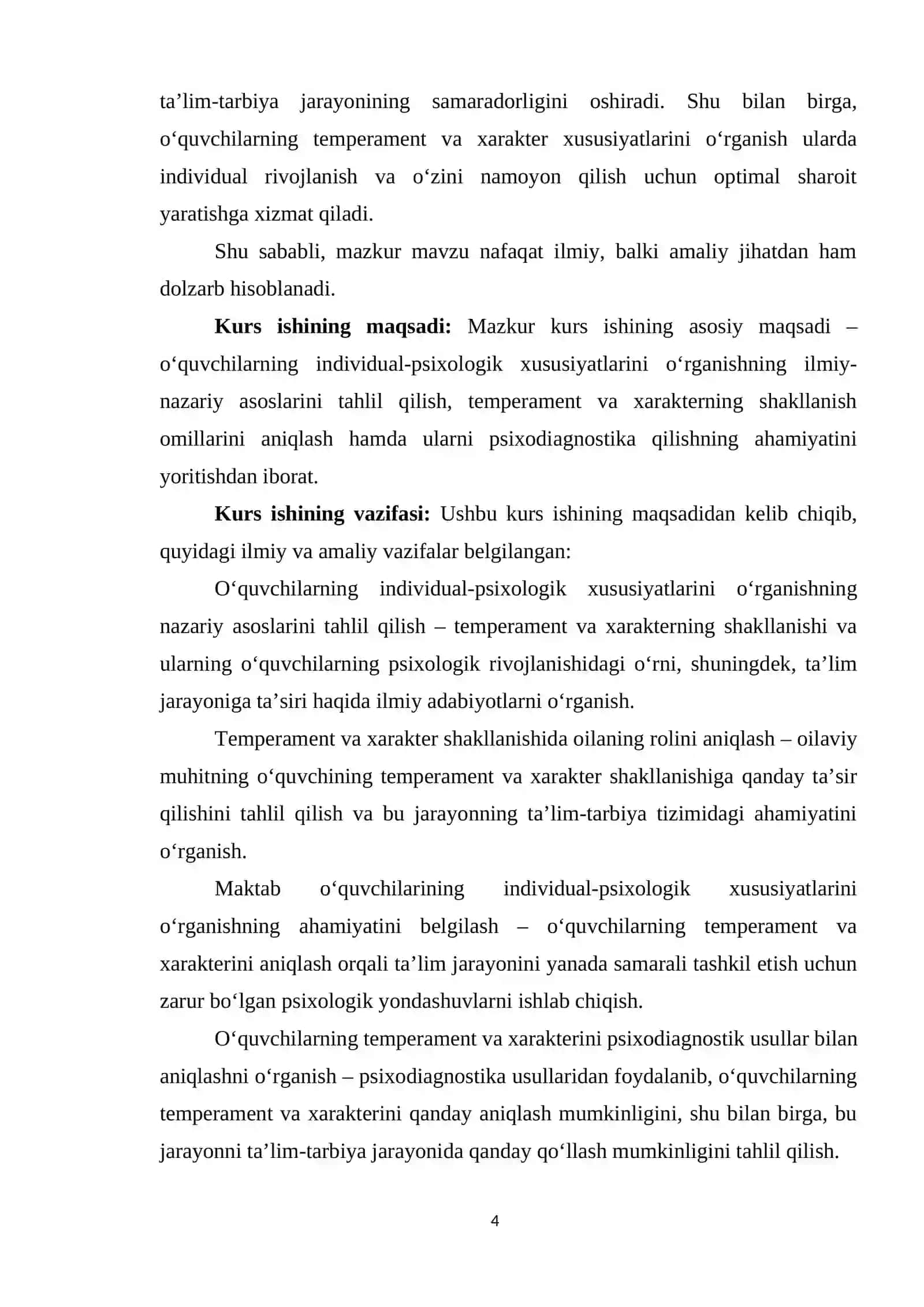 O‘quvchilarning individual-psixologik xususiyatlari psixodiagnostikasi: temperament va xarakter 4