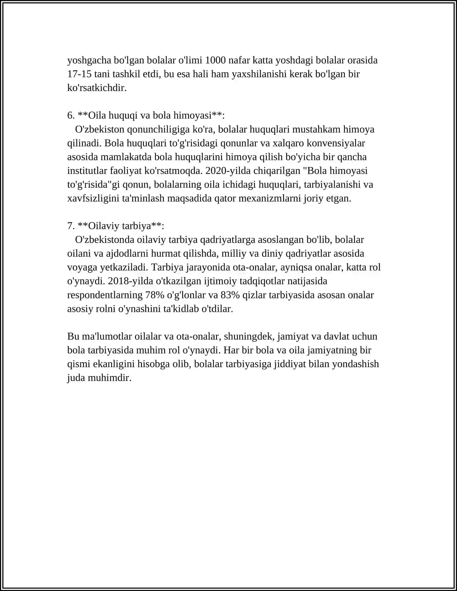 OILADA BOLANING TUTGAN OʻRNI 4