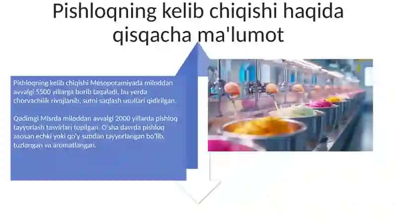 Pishloq yaratilish tarixi va ishlab chiqarish texnologiyasi 4
