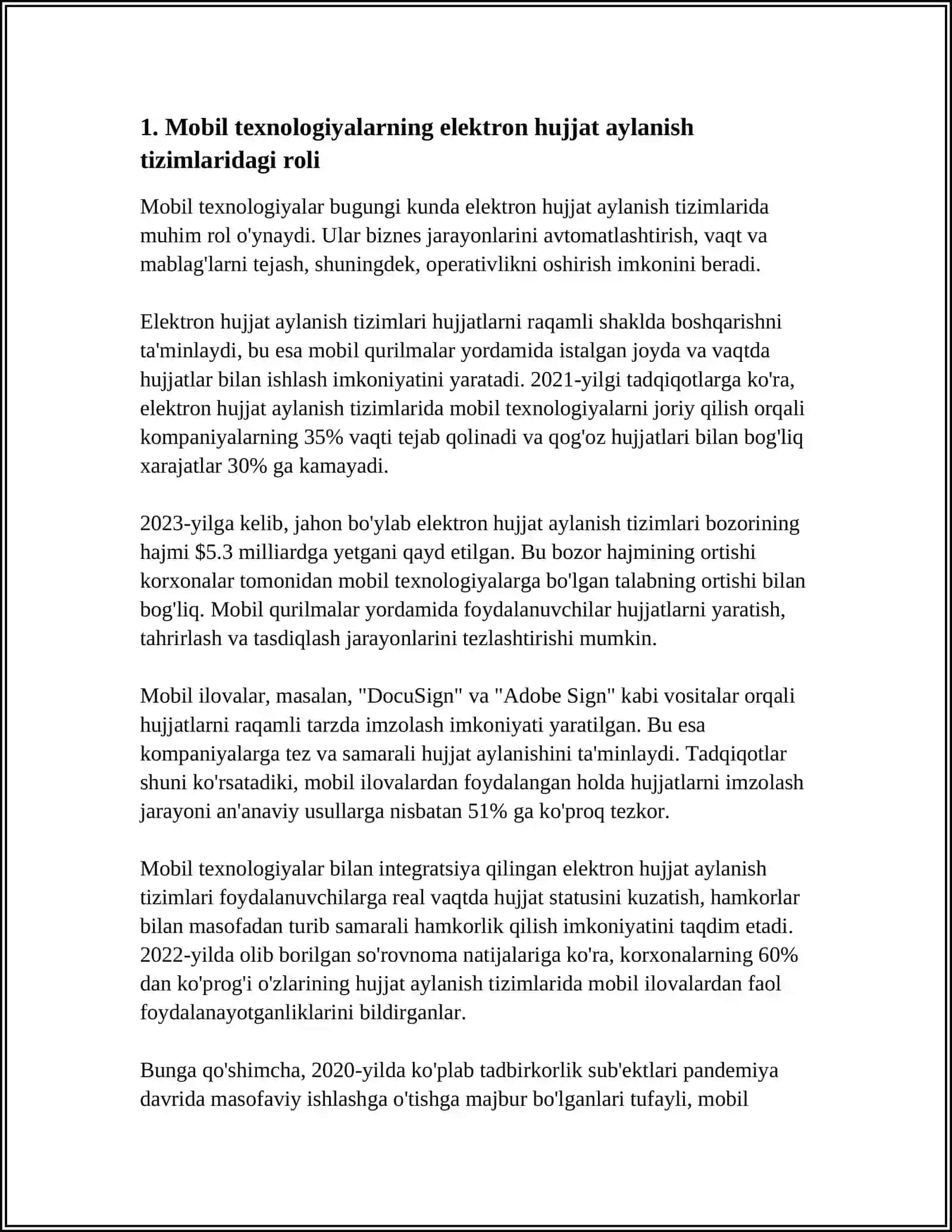 ELEKTRON HUJJAT AYLANISH TIZIMLARIDA MOBIL PLATFORMALAR TEXNALOGIYASINING OʻRNI VA AHAMIYATI 4