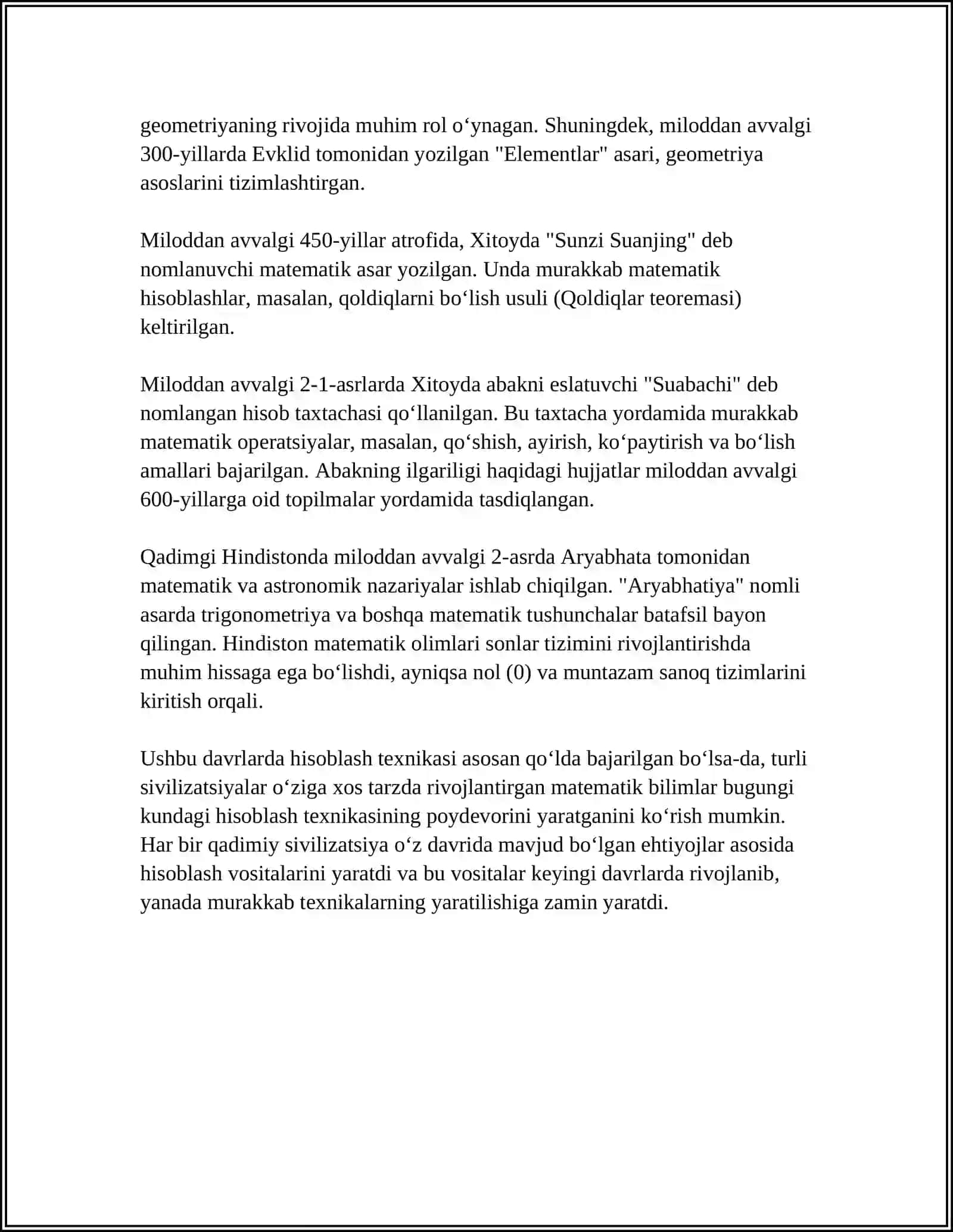 HISOBLASH TEXNIKASI RIVOJLANISH TARIXI VA AVLODLARI 4