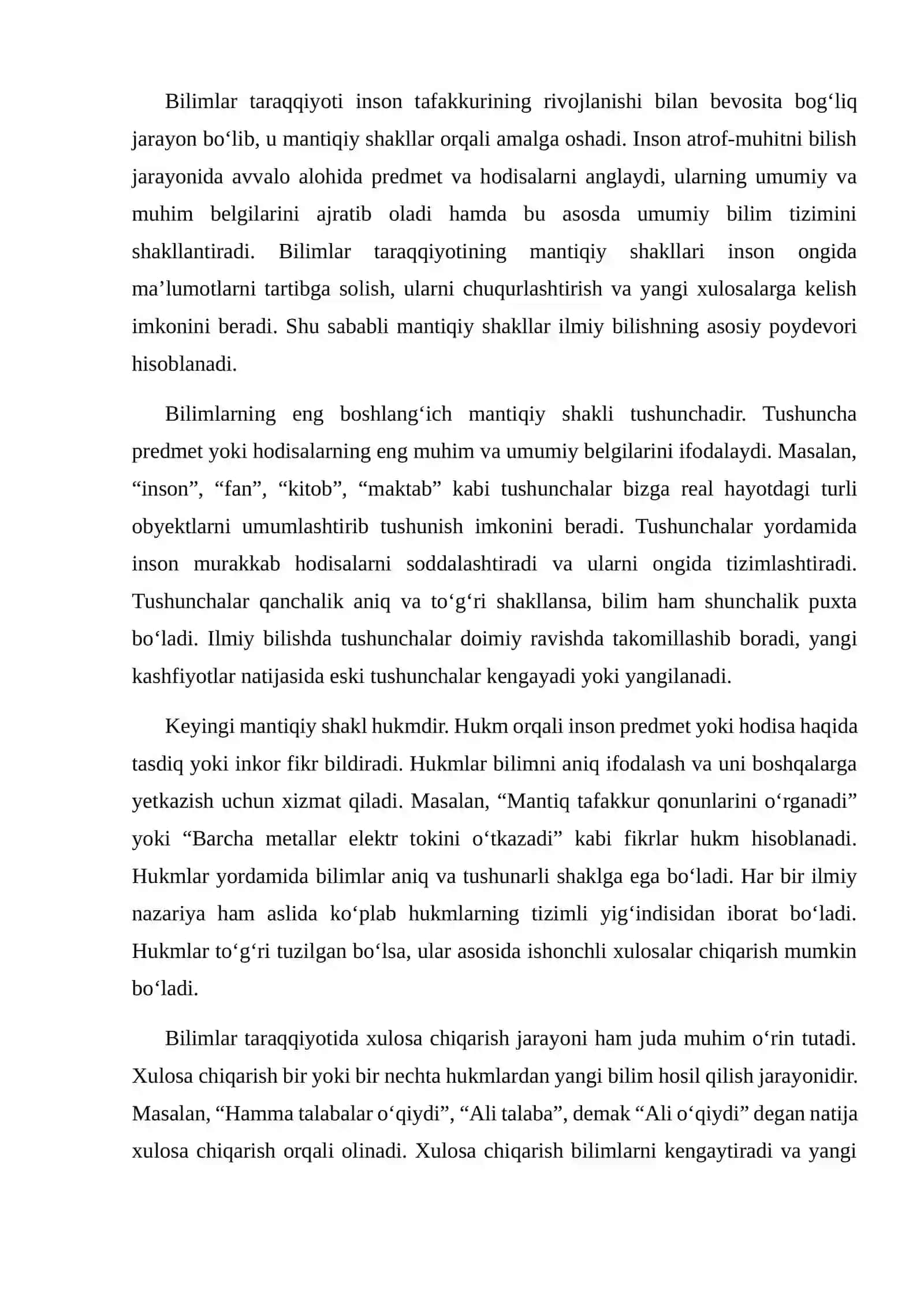 ARGUMENTLASH VA BILIMLAR TARAQQIYOTINING MANTIQIY SHAKLLARI 4
