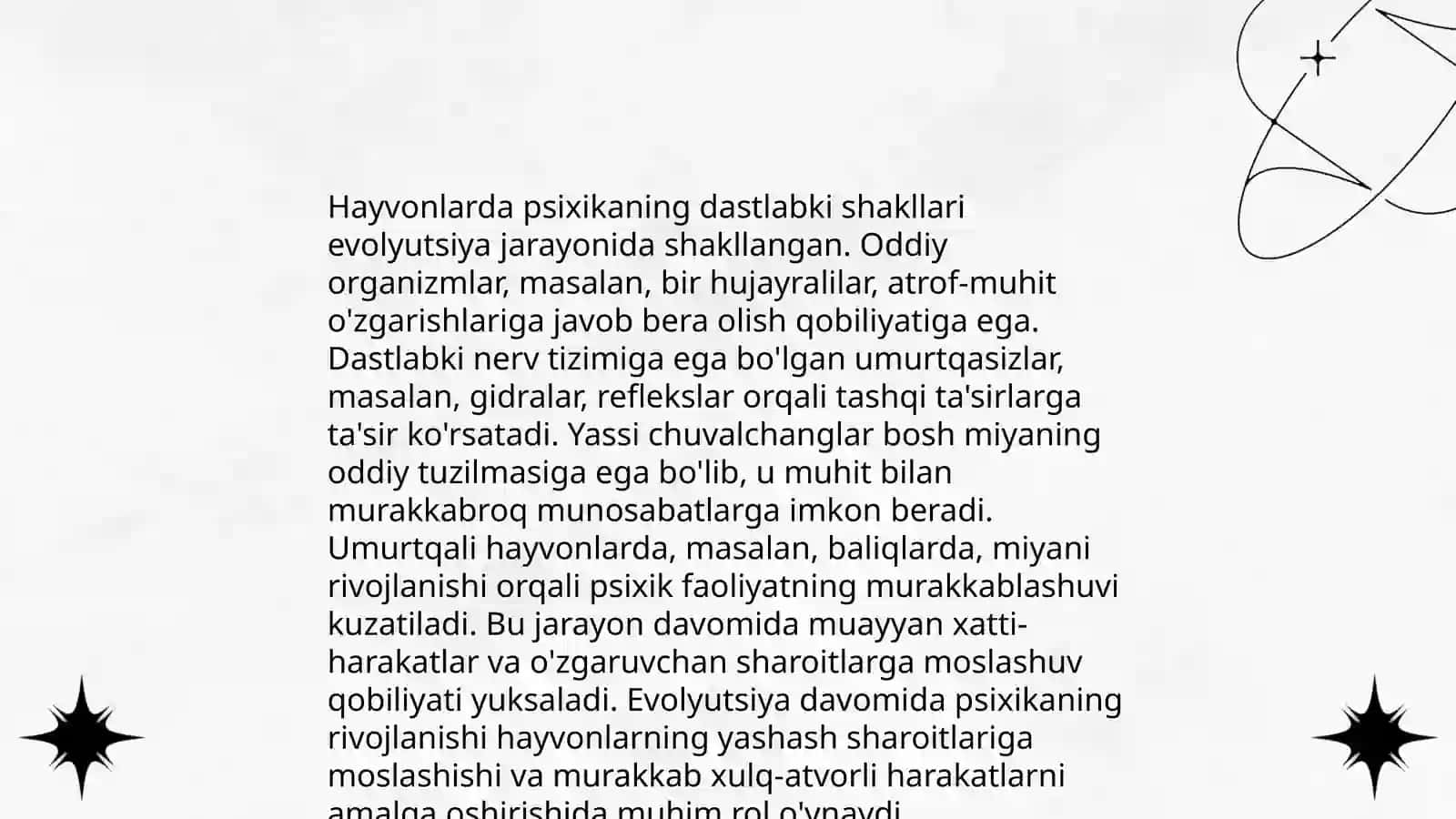 Psixikaning evolyutsiyasi va paydo bolishi 4