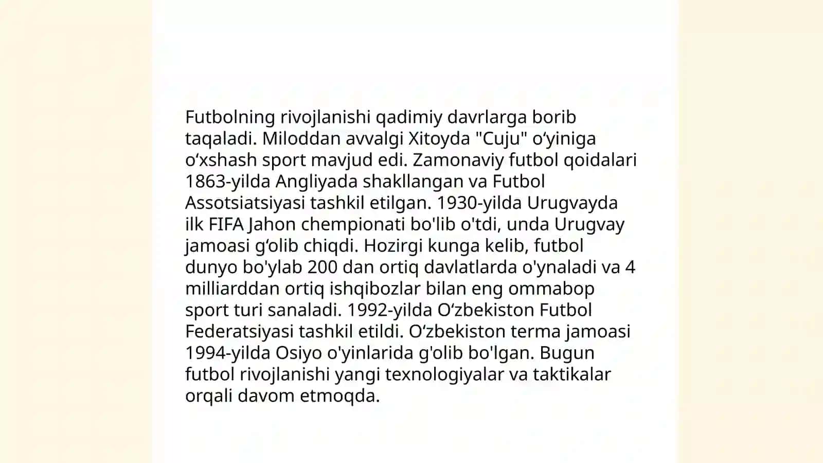 Futbol oʻyinining tarixi qoidalari texnikasi va taktikasining tasnifi 4