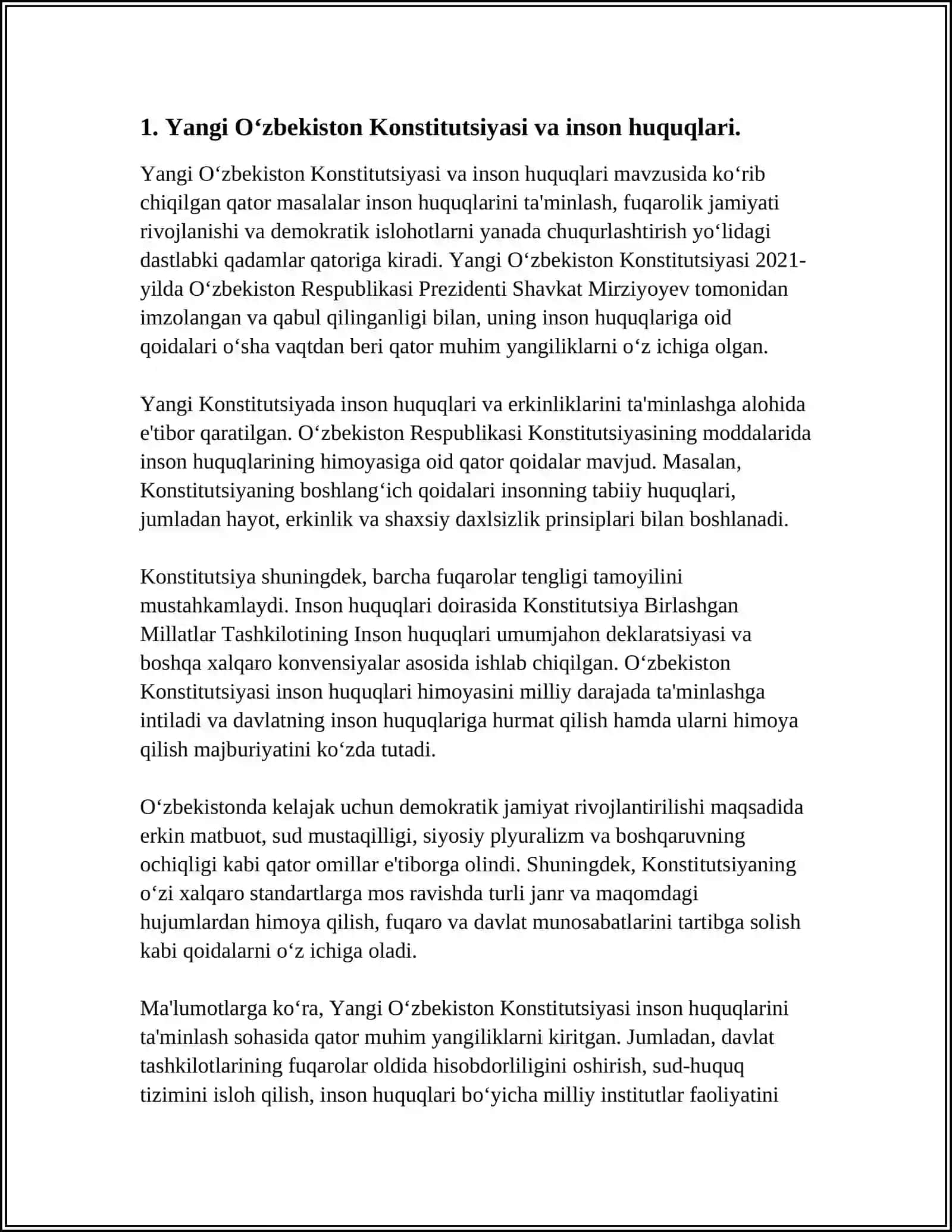 Yangi O‘zbekiston Konstitutsiyasi va inson huquqlari 4