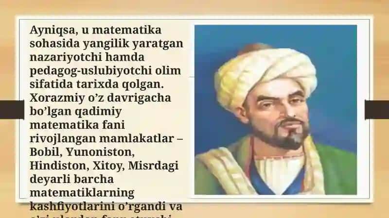 Abu Abdulloh Muhammad ibn Muso al- Xorazmiyning didaktik gʻoyalari 4
