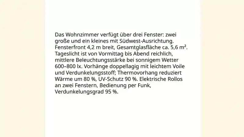 Beschreibung des Wohnzimmers 4