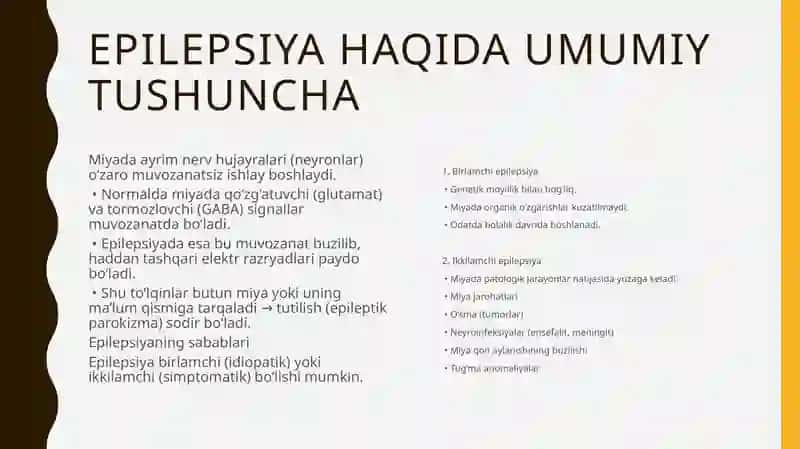 Epilepsiyaga qarshi vositalar. Litiy tuzlari. Sedativ vositalar 4