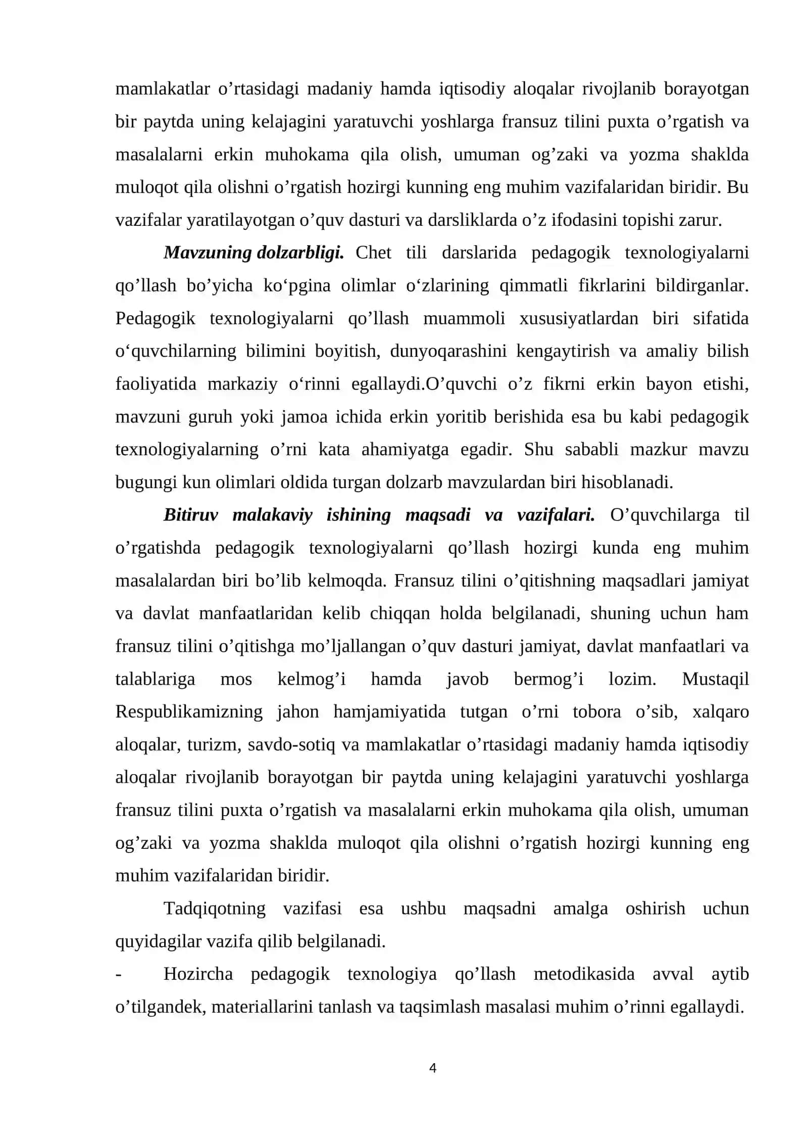Chet tili o’qitishda pedagogik texnologiyalardan foydalanish 4