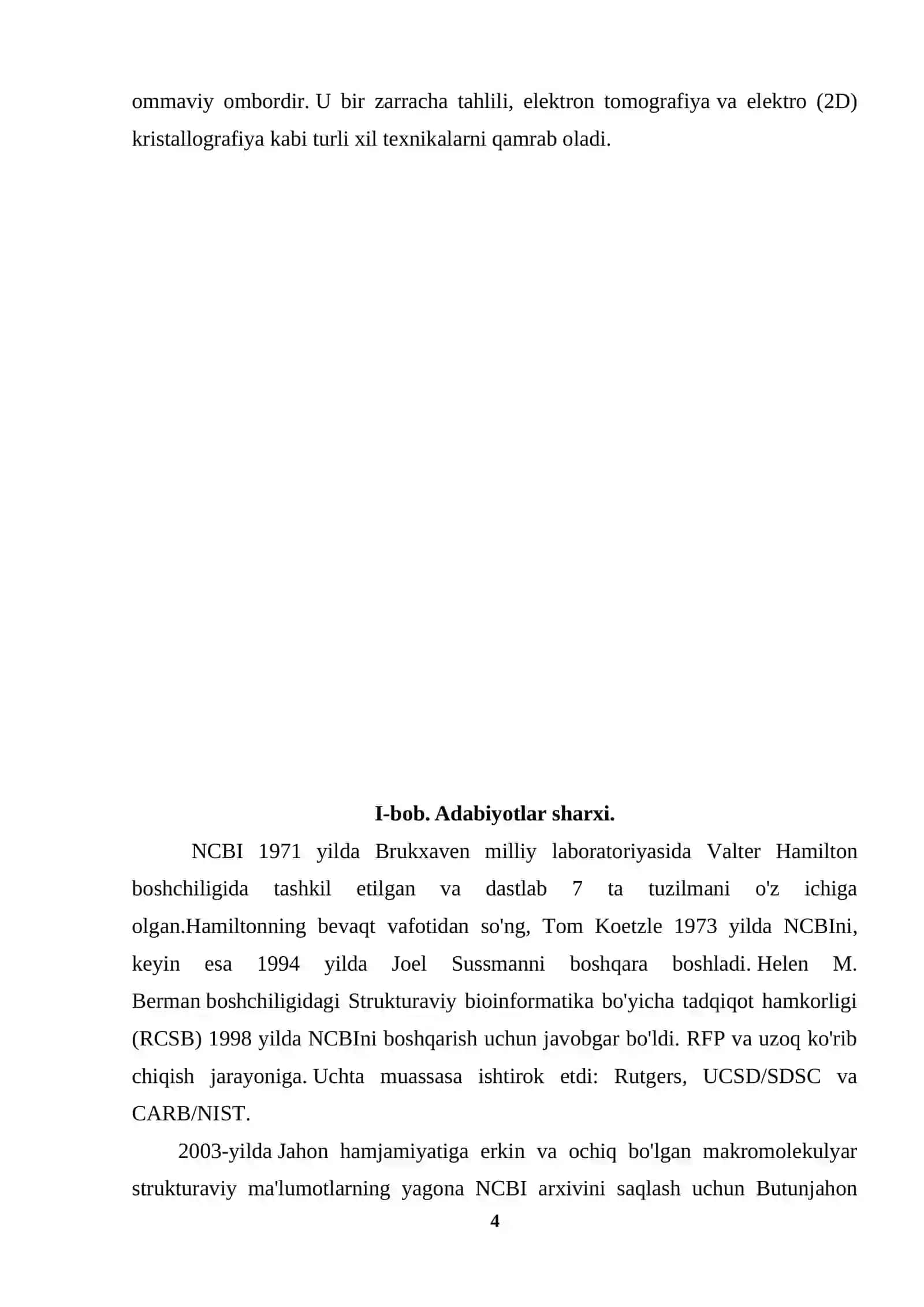 NCBI-MOLEKULALARNI MODELLASHTIRISH BOYICHA MA’LUMOTLAR BAZALARI 4