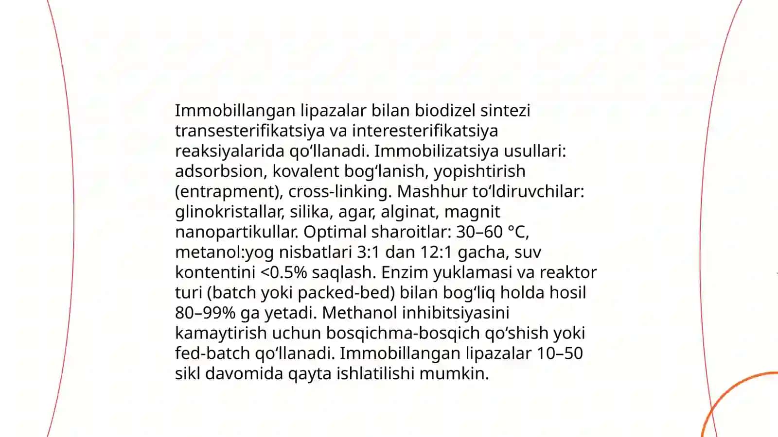 Immobillangan fermentlar ishtirokida bioyoqilg‘i olish 4
