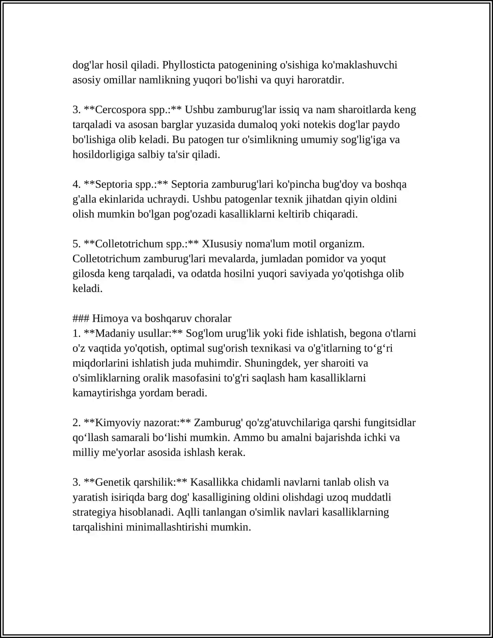 ISIRIQ (PERGANUM HARMALA) O'SIMLIGIDA BARG DOG' KASALLIGINI ANIQLASH VA PROFILAKTIK CHORALARI 4