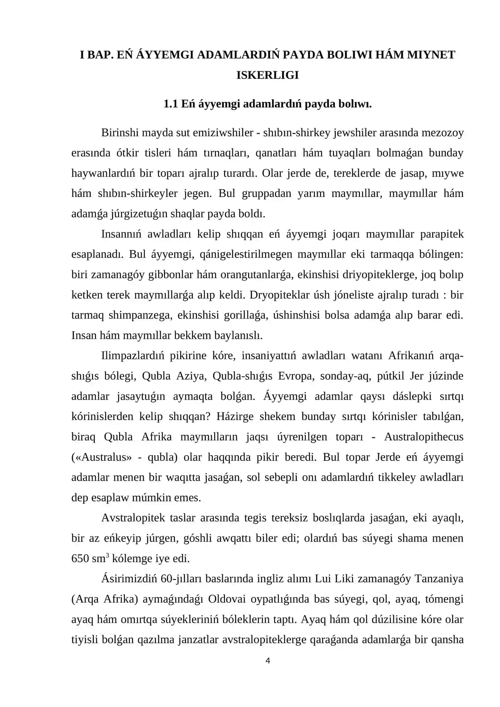 Homo Habilistiń turmıs tárizi hám miynet iskerligi 4
