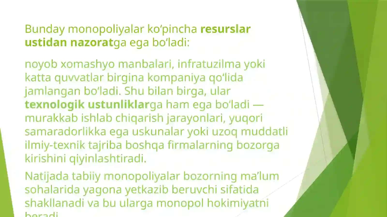 Monopol hokimiyat manbalari 4