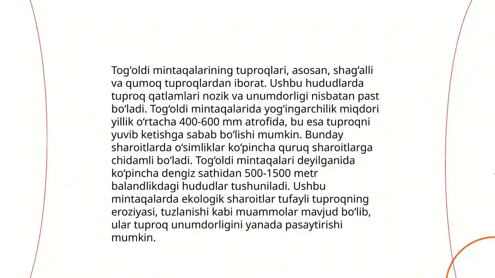 O'zbekistonning tog' va tog'oldi mintaqasi tuproqlari geografiyasi va uni muhofaza qilish 4
