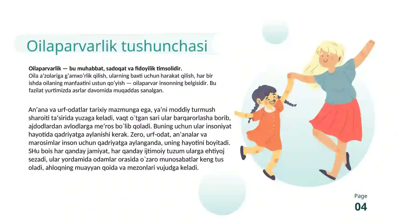 Oilaparvarlik fazilatlari 4