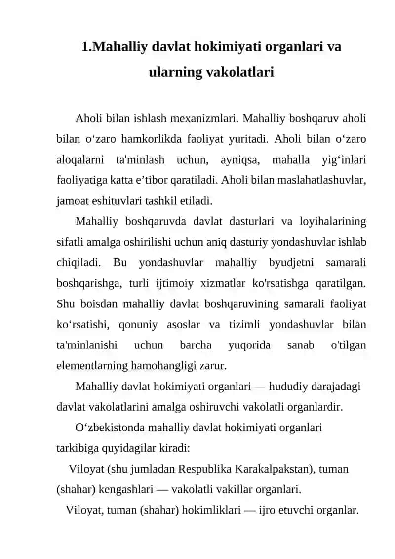 Normativ-huquqiy asoslar va mahalliy boshqaruv institutsional mexanizmlari | Mahalliy boshqaruv tizimi 4