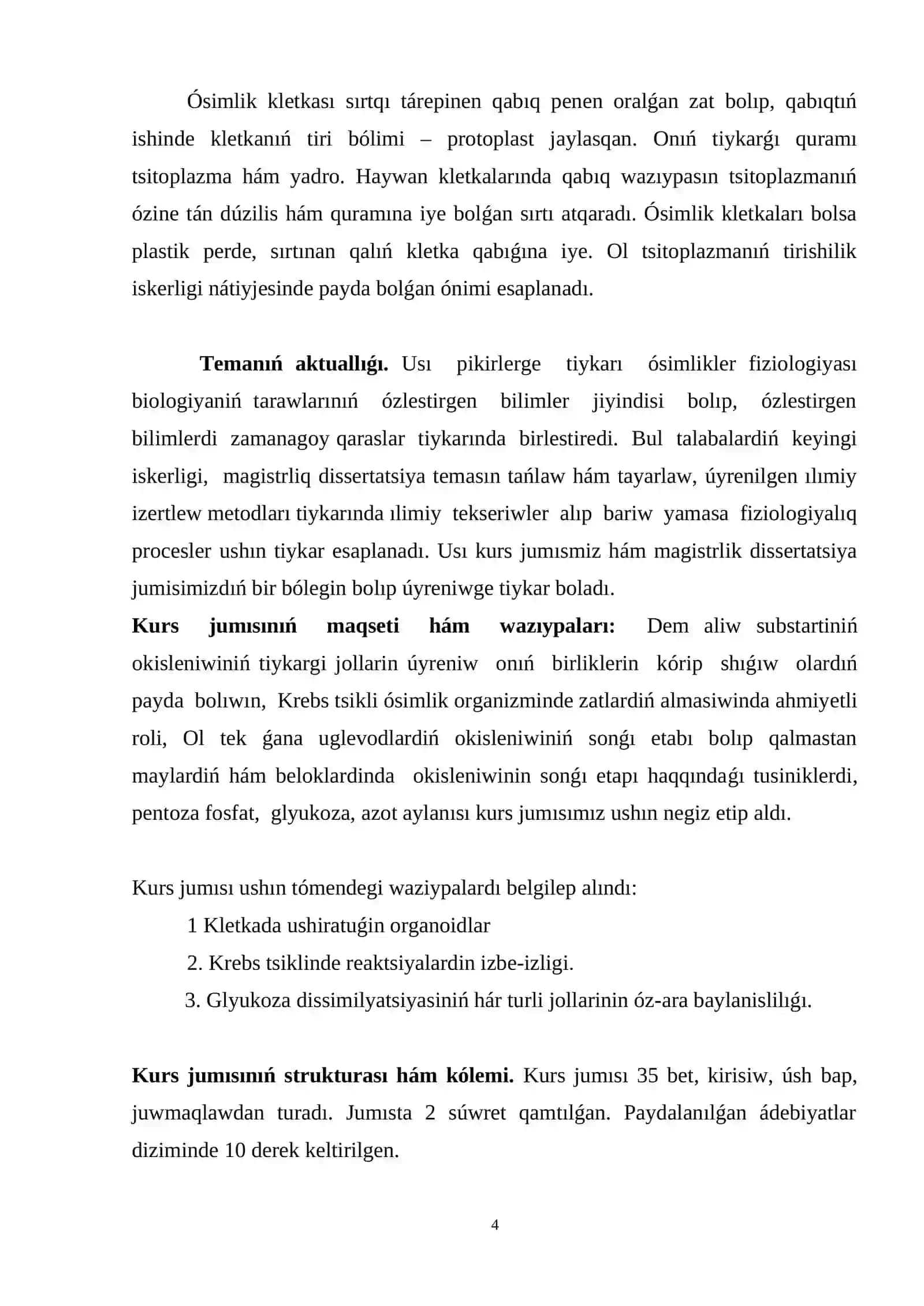 Glikoliz hám onıń kletka metobolizmindeǵı ornı 4