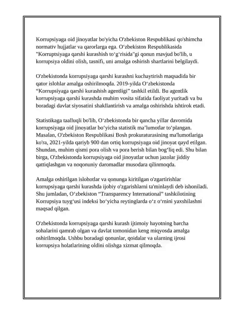 Korrupsiyaga oid huquqbuzarliklar uchun jinoiy javobgarlik asoslari 4