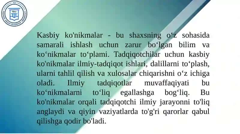 Tadqiqotchilar-ning kasbiy ko'nikmalarini rivojlantirish texnologiyalari 4