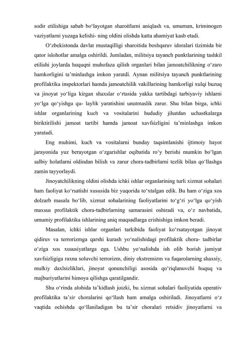 Jinoyatlarning oldini olishda ichki ishlar organlarining tutgan o‘rni 4