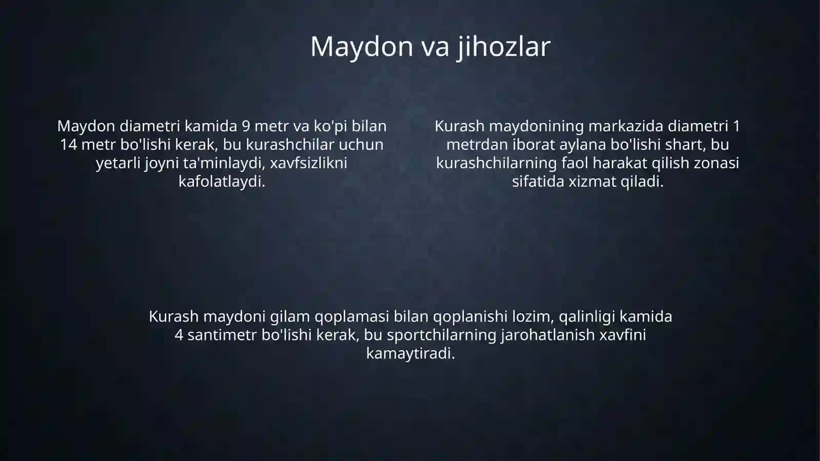 Belbog‘li kurash bo‘yicha musobaqa qoidalari va xakamlik qilish asoslari 4