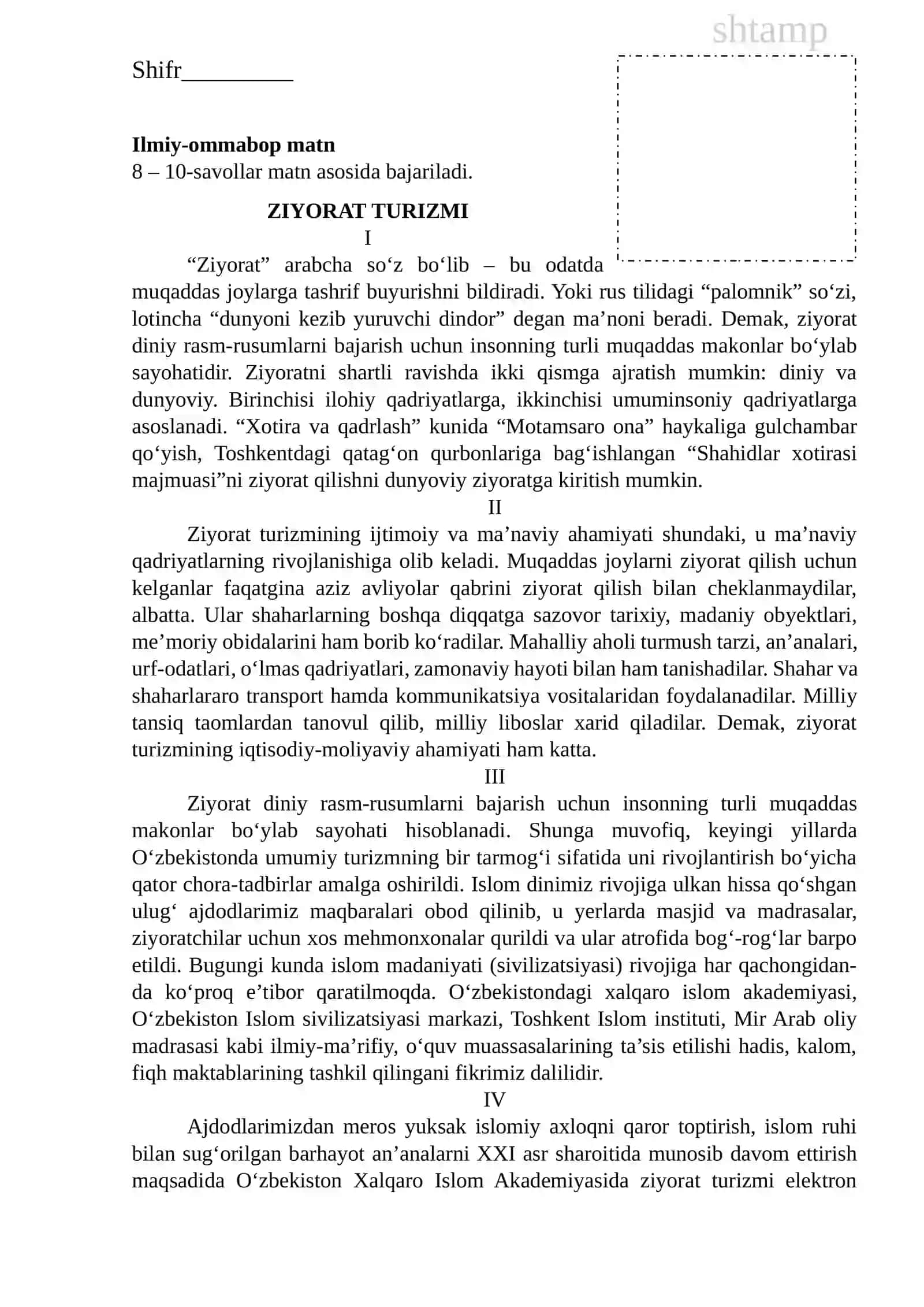 11 sinf ONA TILI VA ADABIYOT 10 variant 4