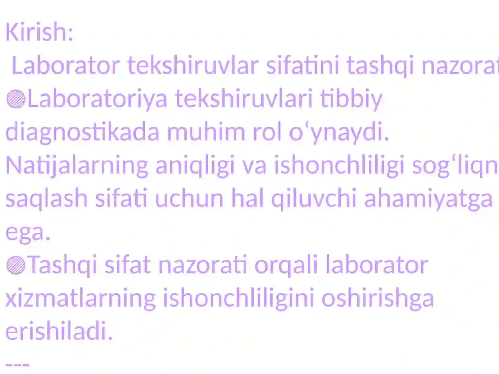 Laboratortekshiruvlar sifatining tashqi nazorati 4