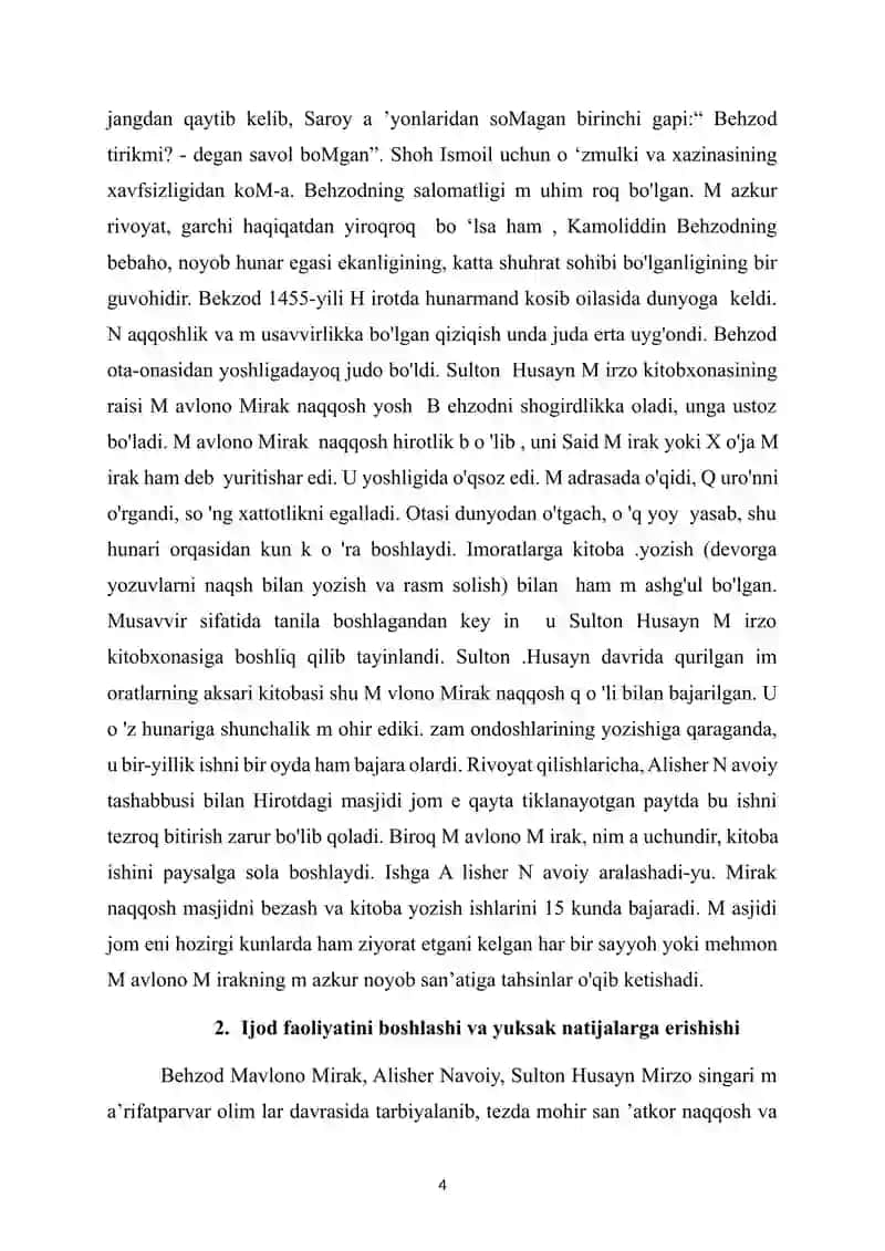 Kamoliddin Behzod va uning tasviriy san’at maktabi 4