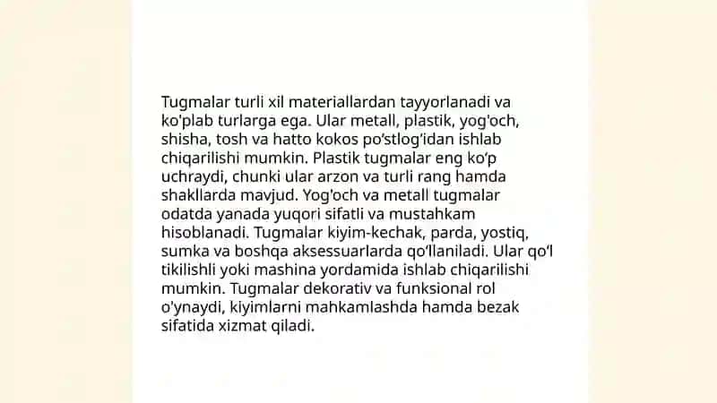 Tugma qadash texnologiyasi 4