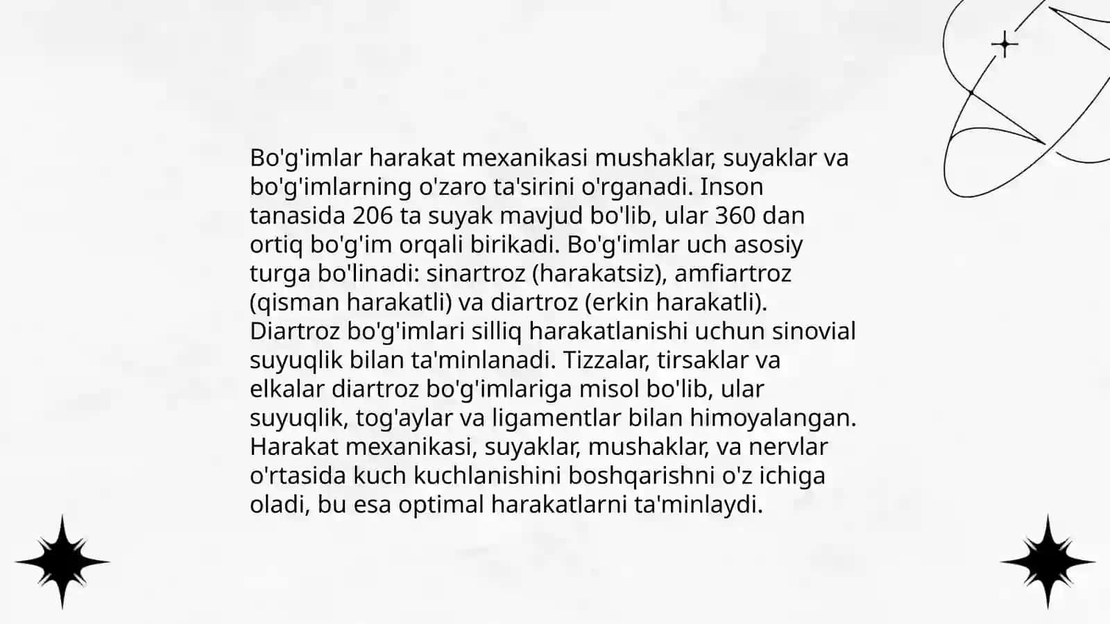 Bo’g’imlar biomexanikasi. Birlashmalarning rengenanatomiyasi 4