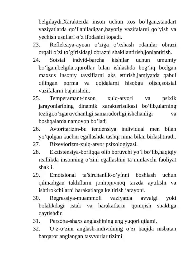 SHAXS PSIXOLOGIYASI BO’YICHA GLOSSARIY 4