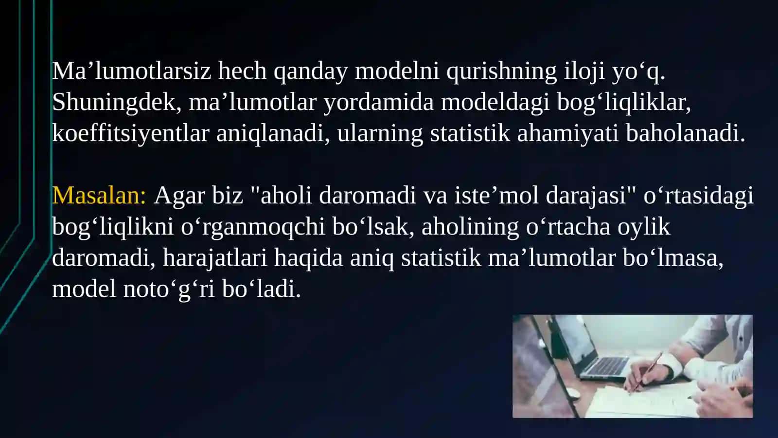 EKONOMETRIK MODELLARNING AXBOROT TA’MINOTI 4